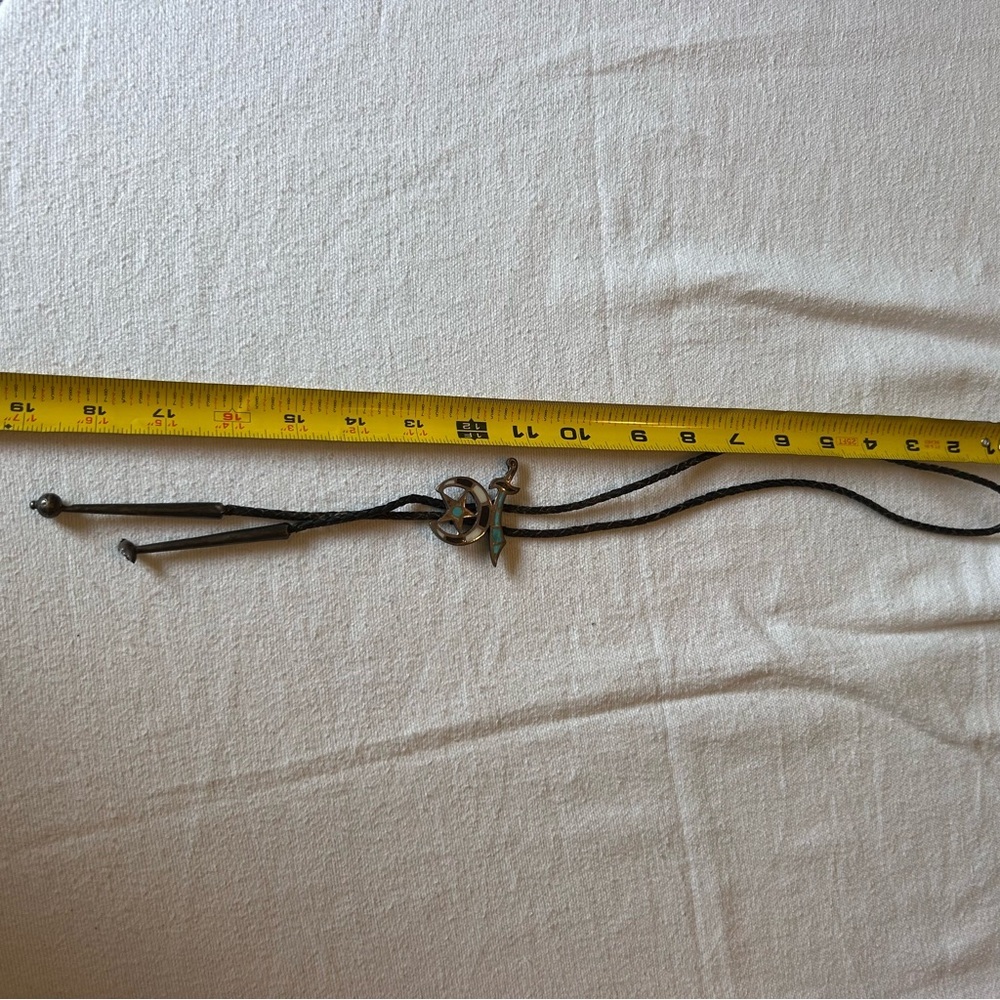 Vintage Native American Zuni Shriners' Multi-stone Inlay Bolo Tie AS-IS - Picture 4 of 7